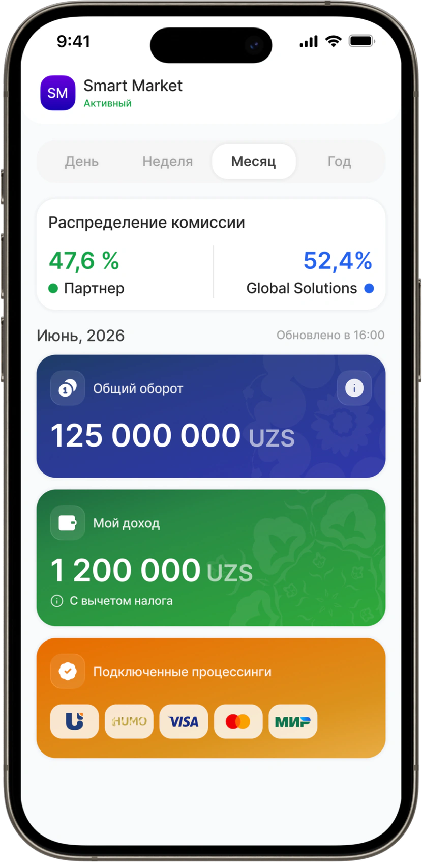 Карточка мерчанта в Telegram Mini App